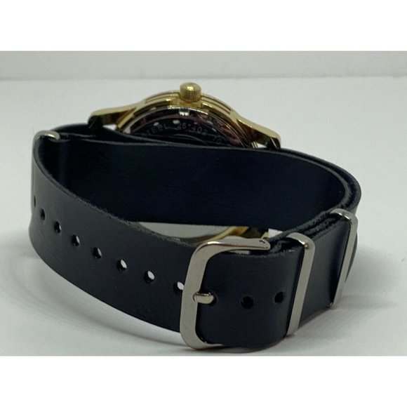 Michael Kors MK5801 Women Black Leather Analog Pin